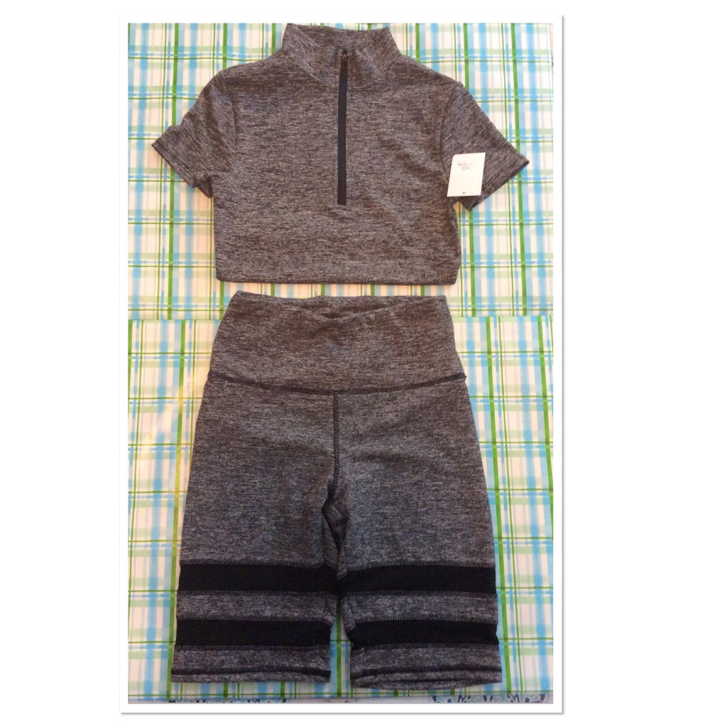 Mesh Insert Solid Biker Short Set